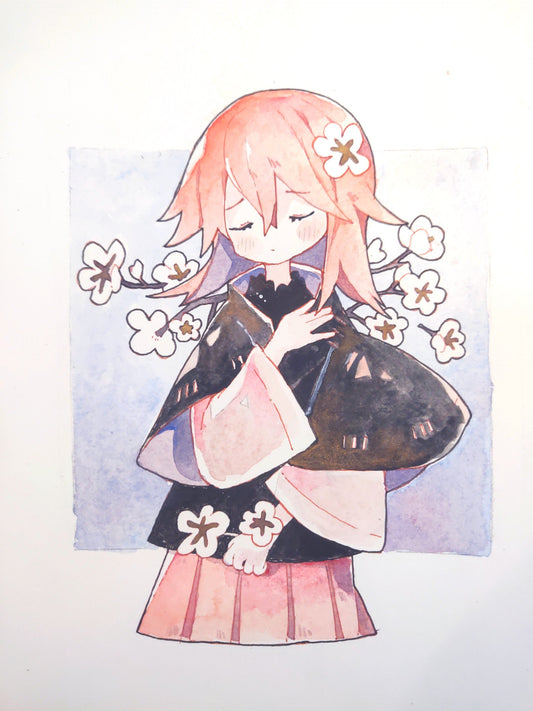 Sakura Girl Watercolor {Process Post}