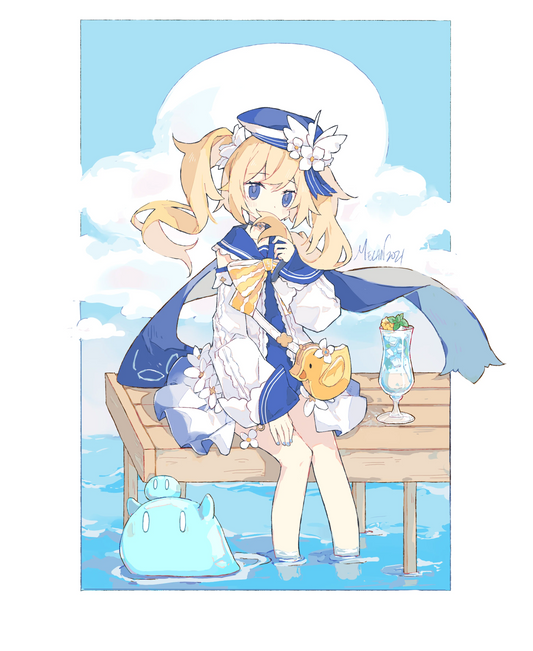 Barbara - Summertime Sparkle Genshin Impact Drawing {Process Post}
