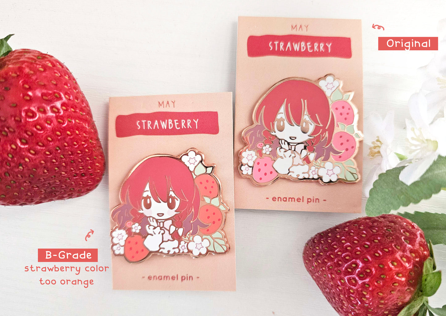 Strawberry Enamel Pin (May 2025)