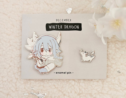 Winter Dragon Enamel Pin (December 2024)