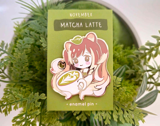 Matcha Latte Enamel Pin (November 2024)