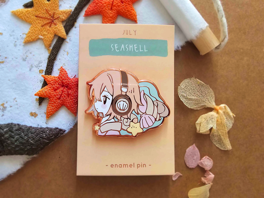 Seashell Enamel Pin (July 2024)