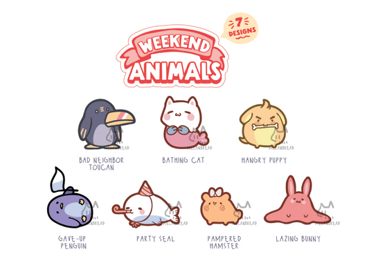 Weekend Animals Mini Enamel Pins (August 2024)