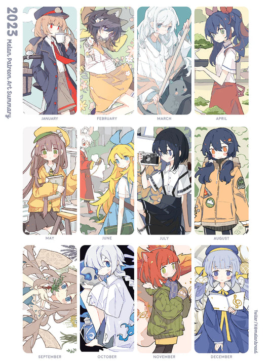 Patreon Art Summary - Jan 2023 to Dec 2023