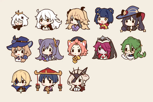 Lil' Genshin Heads Part 2 + Pin Making {Process Post}