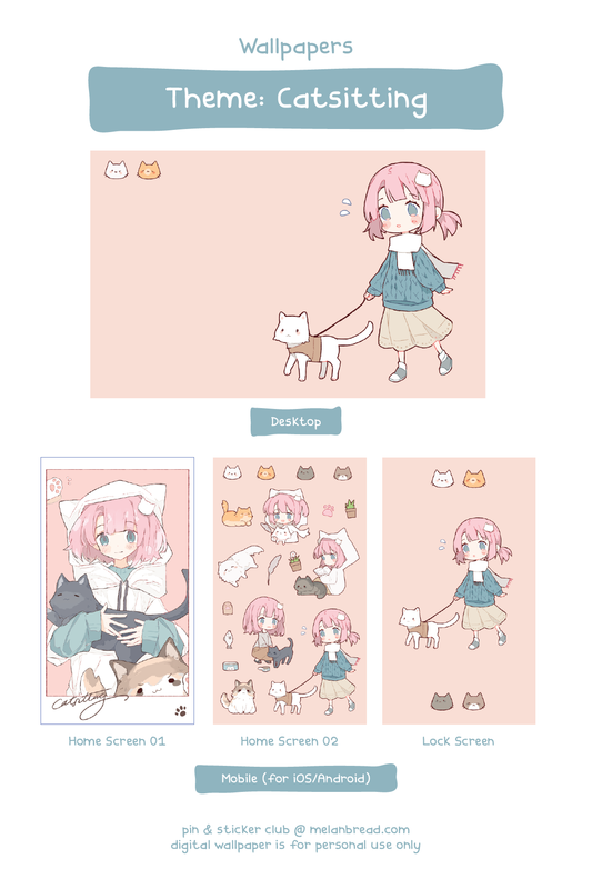 New Wallpapers: "Catsitting", "Dandelion", "Camera", "Librarian"