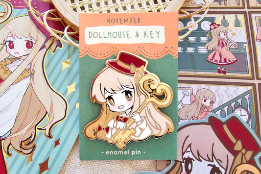 Dollhouse & Key Enamel Pin (November 2025)